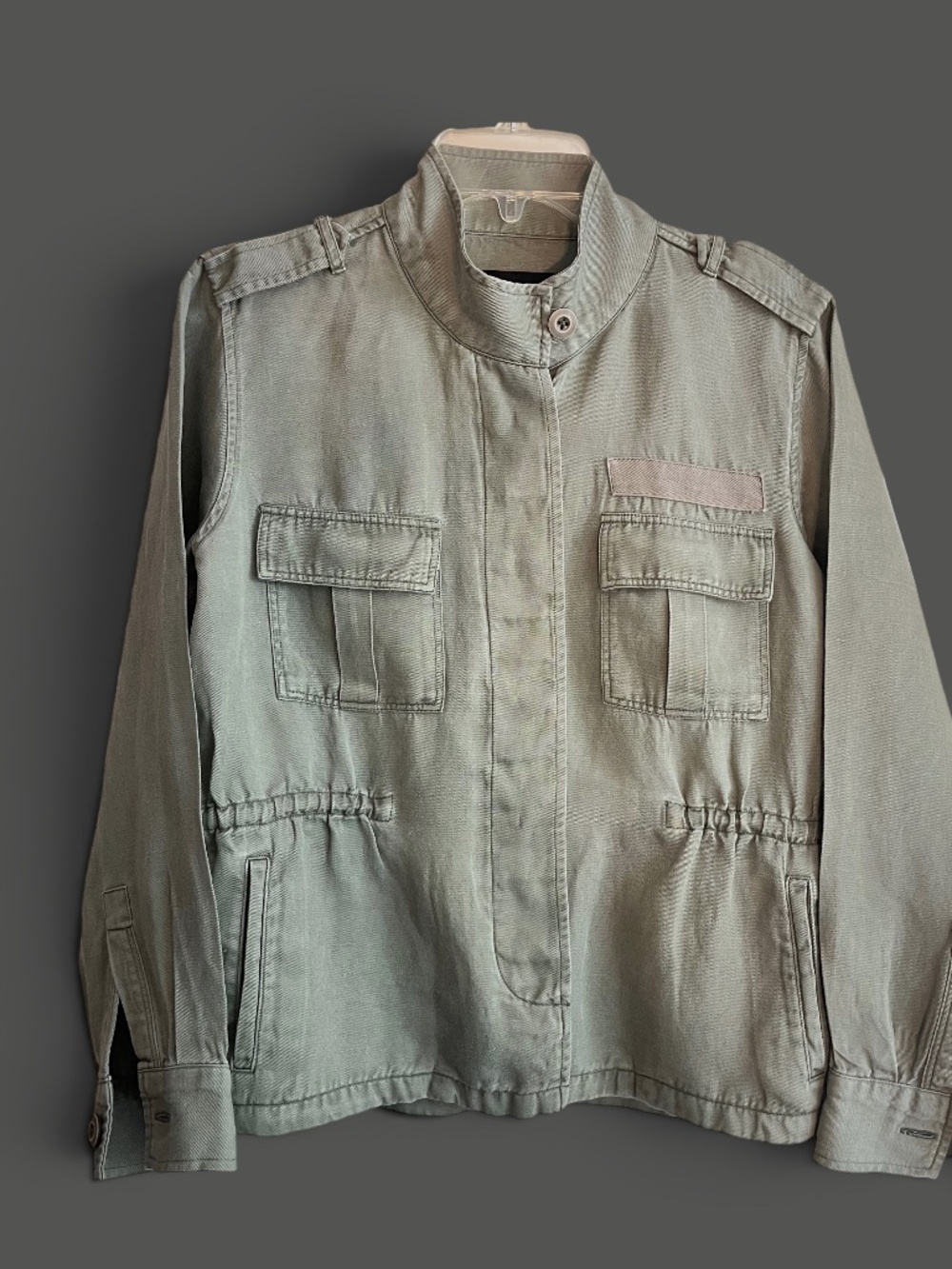 Rails Sage Green Sahara Military Style Linen Lyocell Jacket Size XS